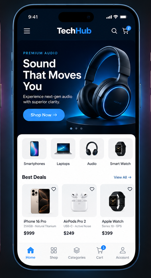 TechHub electronics app preview